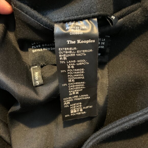 Women's The Kooples Black Wool Cashmere Blend Structured Coat Size 36 - Picture 15 of 16